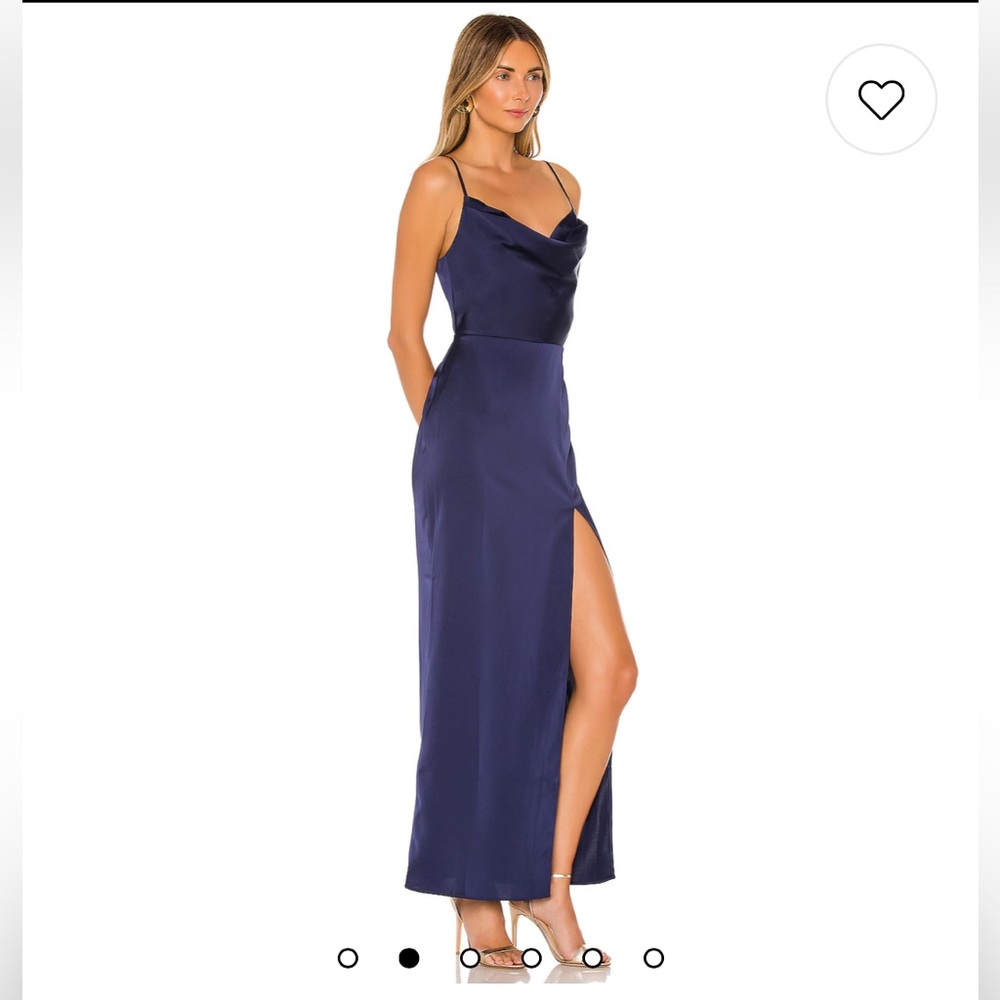 NBD x Revolve Lilia gown in blueberry maxi split wedding prom party  size S NWT